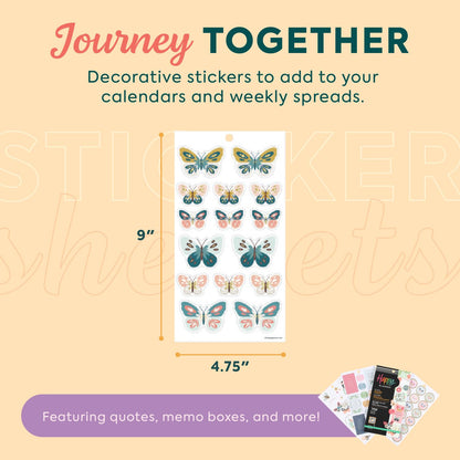 Happy Planner 30-Sheet Sticker Pack for New and Expecting Moms, Classic Size, Butterflies and Blooms Theme