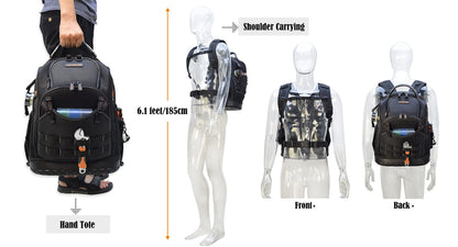 WELKINLAND 77-Pockets Electricians Tool Backpack, Tool Backpack For Men, HVAC Tools Bag Backpacks, Tools Backpacks For Construction