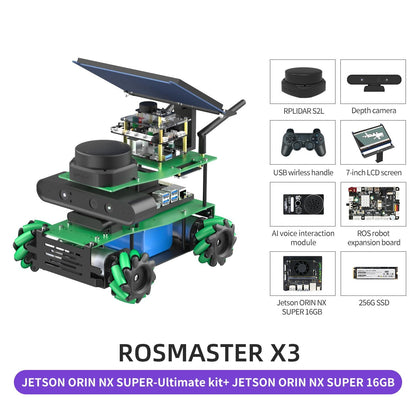 Yahboom ROS2 Python Programming Robot Kit Orin NX 16GB 157 Tops Powered Educational Robot AI Voice Module, AI Vision Mapping Navigation for Mechanical Engineers (ULT Ver-with Orin NX Super 16GB)