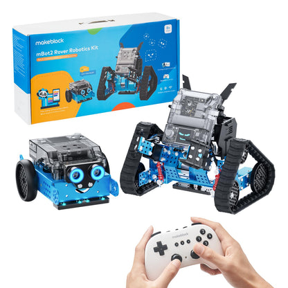 Makeblock mBot2 Rover Emo Robot Programming for Kids, Interactive Robotics Kit Learning and Outdoor Play, Remote Control Coding for Kids 8-12 and up, STEM Educational Building Toys Gifts