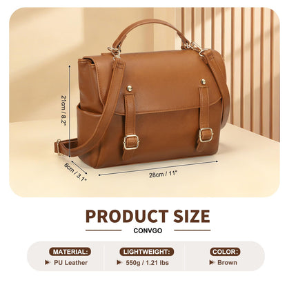 Convgo Mini Backpack Purse for Women, Small Fashion Backpack Vintage PU Leather Shoulder Bag Casual Travel Collage, Brown