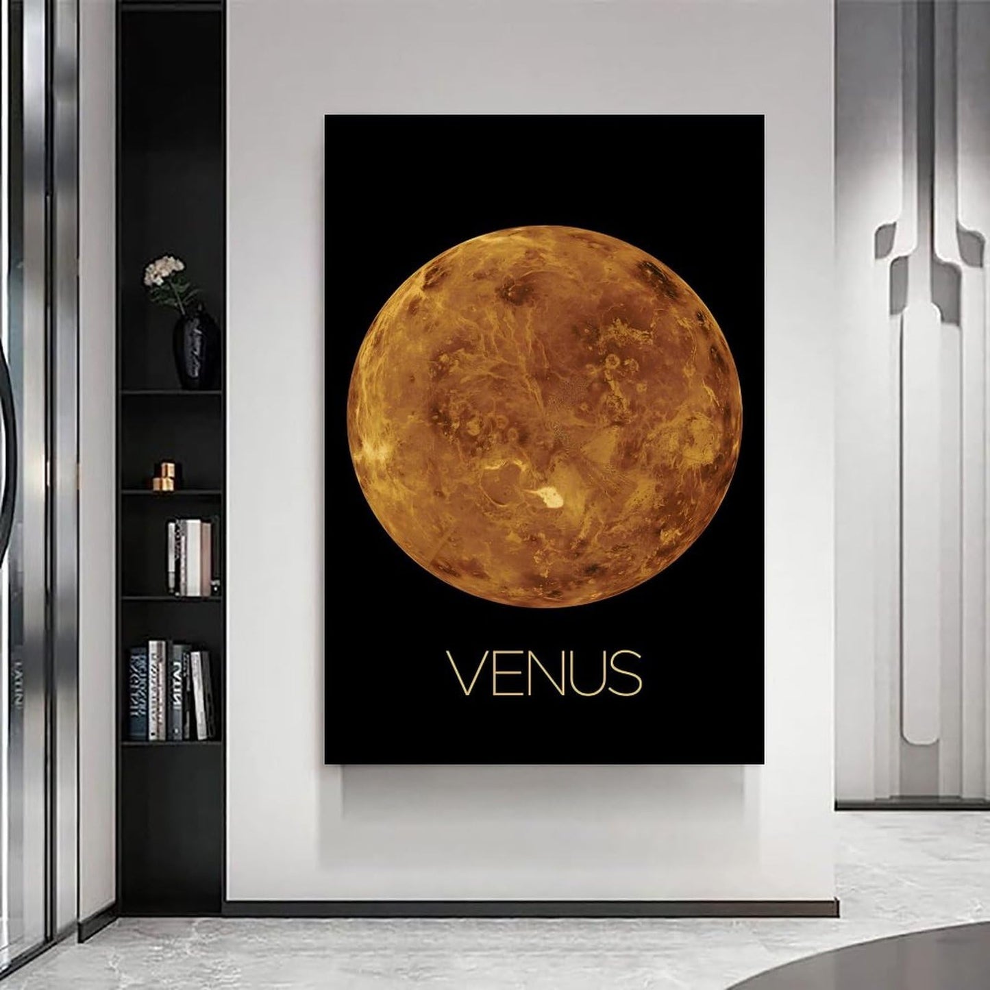 Solar System Planets Canvas Wall Art - Venus Planet Space Poster for Kids Room Bedroom Classroom, STEM Educational Astronomy Decor, Science Gift for Boys Girls, 16x24 Inch Framed