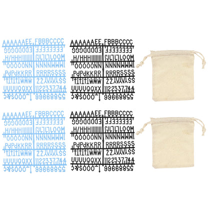 PATIKIL 588 Piece Plastic Letters Set for Felt Letter Board, Black/Blue Alphabet Message Board Accessories Including Letter Numbers with Restraint Strap for Cafe, Wedding, Birthday