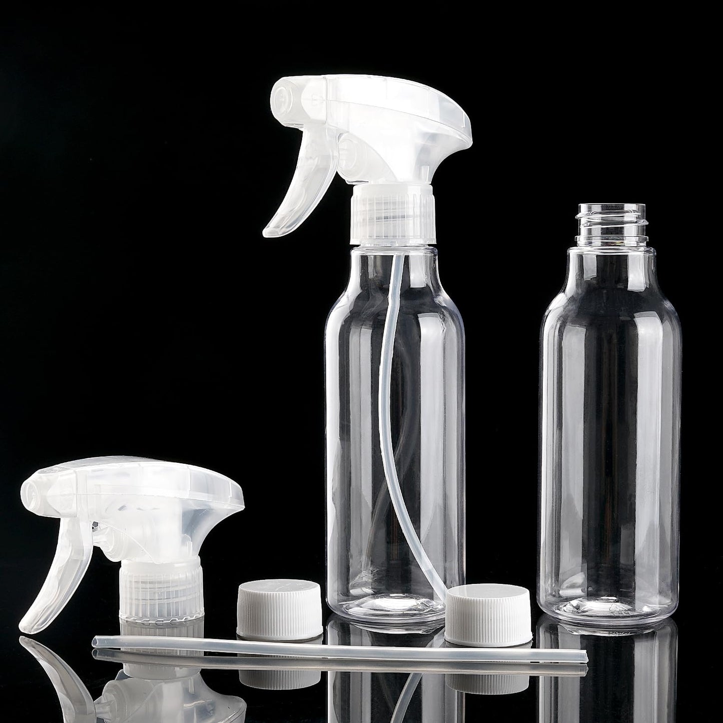 Cosywell Plastic Spray Bottles 8.8oz/260ml 3 Pack Empty Spray Bottle for Cleaning Mist/Stream Heavy Duty Water Spraying Bottle for Cooking Hair Care Essential Oils(Clear)
