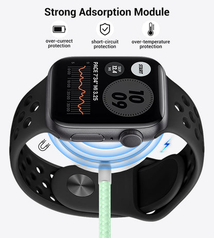 Temdan for Travel Vacation Essentials,3 in 2 USB C Cable for Apple Watch Charger/iPhone 17 Charger/Lightning,Multi Charging Cable Cord,Camping Essentials,Designed for iWatch &iPhone 16-12-5FT Purple