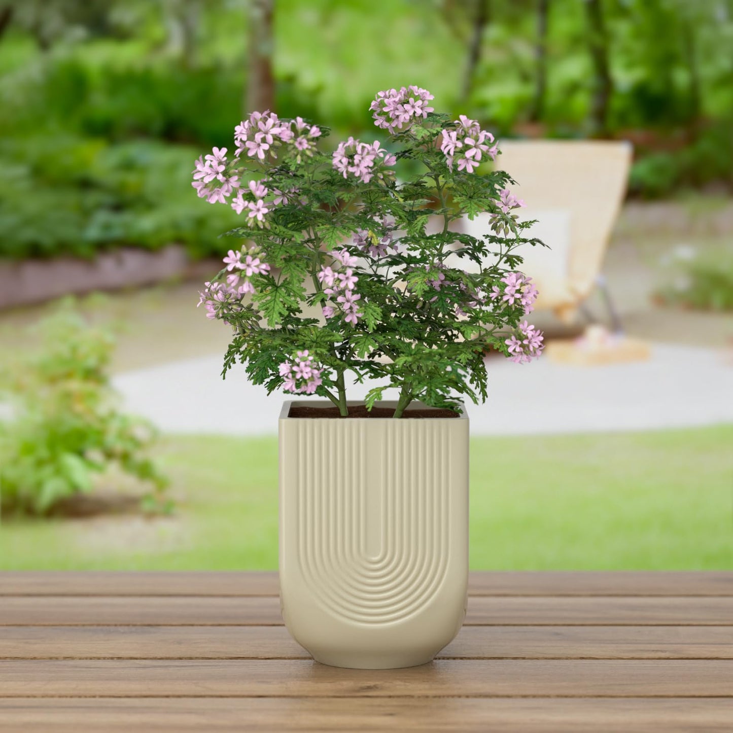 XiHuaer Ceramic Planter, 6 Inch Plant Pot with Drainage Hole, Indoor Outdoor Planter Flower Pots, Ivory Pot for Plants