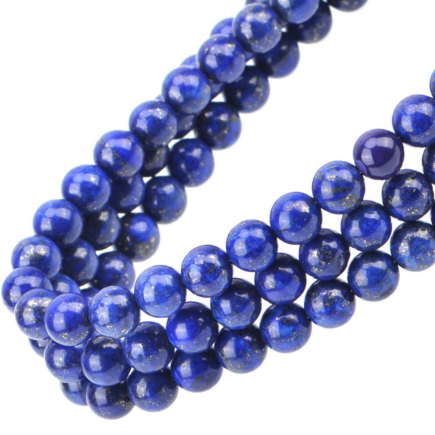 100Pcs Natural Crystal Beads Stone Gemstone Round Loose Energy Healing Beads with Free Crystal Stretch Cord for Jewelry Making (Lapis, 8MM)