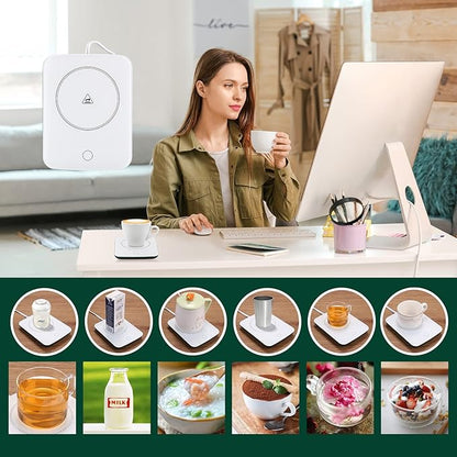 Misby Coffee Warmer, Coffee Cup Warmer with Auto Shut Off, Gravity-Induction Coffee Warmer for Desk Use, Coffee Mug Warmer for Coffee Lovers Gift Keep Beverages Coffee Warmer (Green)
