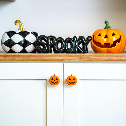 Knobēz 12pk Jack o Lantern Decorative Knob Covers for Halloween Decor