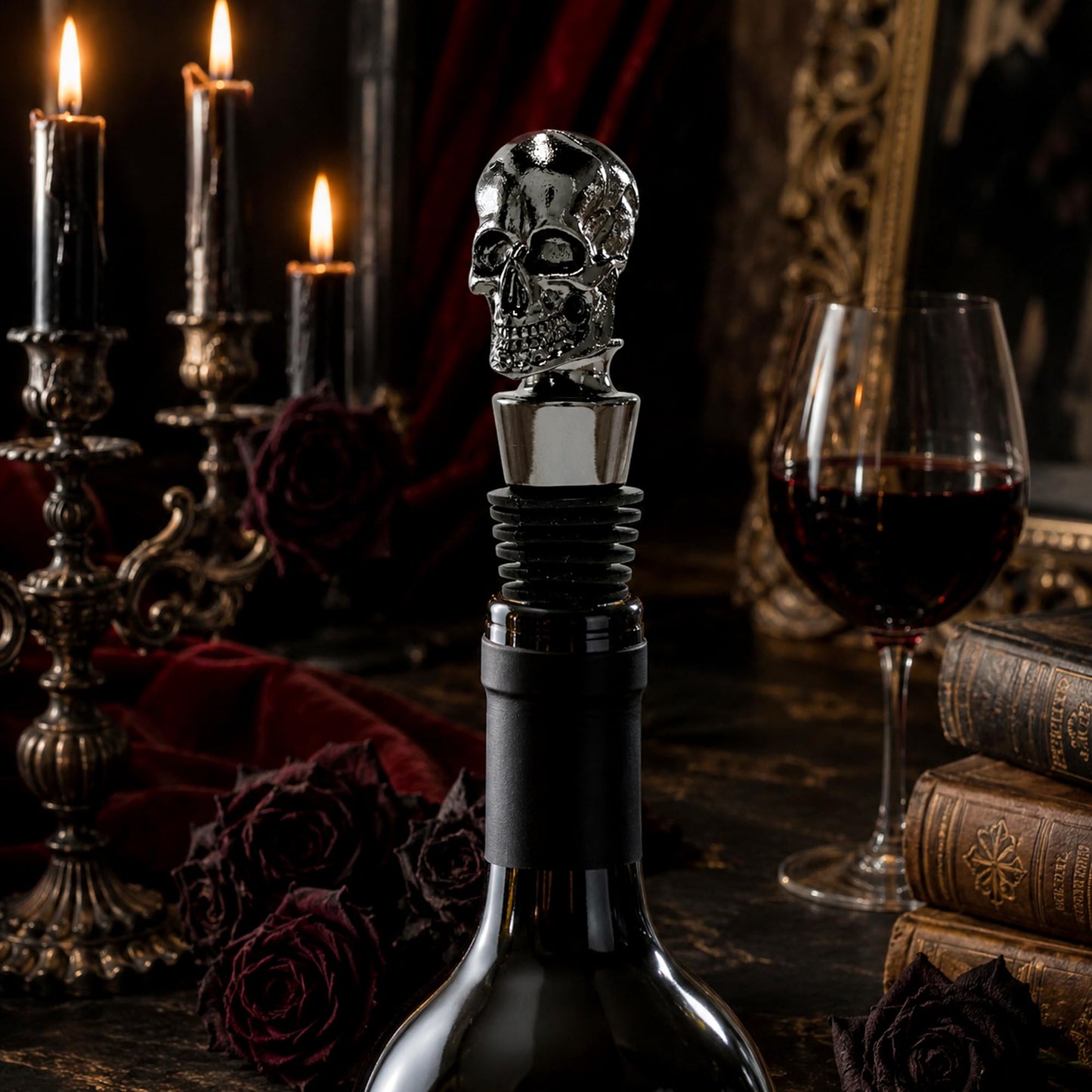 Gothic Skull Wine Stopper, Bottle Stopper Wine Saver, Reusable Wine Corks