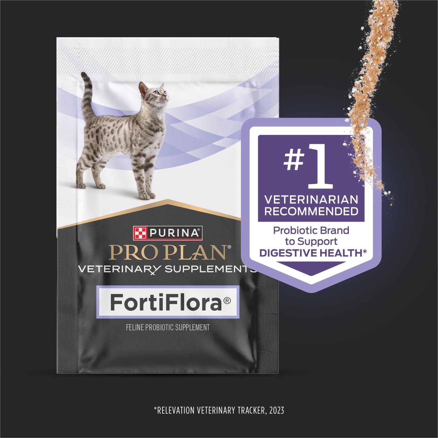 Pro Plan Veterinary Diets FortiFlora Daily Probiotic Powder Supplement for Cats with Digestive Support and Immune System for Occasional Diarrhea