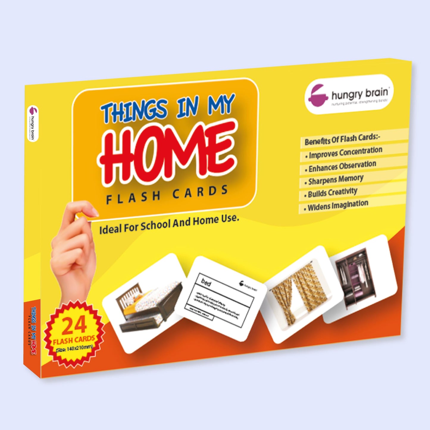 Hungry Brain Things in My Home Flash Cards for Toddlers Ages 1-6 | Montessori Educational Learning Cards for Babies & Kids | Household Objects Vocabulary, Development & Preschool Homeschool Activity