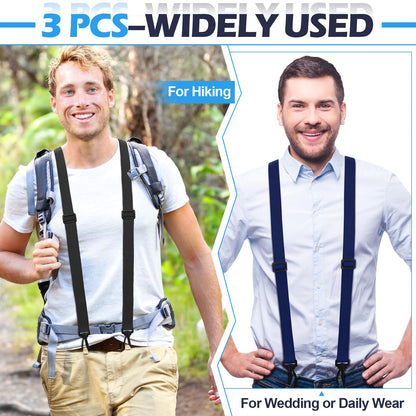 Panitay 3 Pcs Suspenders for Men Adjustable Hidden Suspenders with Elastic Straps Y Back Heavy Duty Under Clothing Shirt