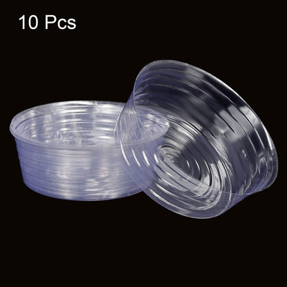 MECCANIXITY Plant Pot Saucer 14 Inch Plastic Round Flower Drip Tray for Indoor Outdoor, Clear Pack of 10