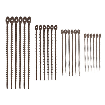 M METERXITY 48-Pack Adjustable Plant Ties, 4.7/5.9/6.7/8.2 Inch Silicone Flexible Multi-Function Garden Twist Tie for Crafts/Gift Wrapping/Gardening Plants, Reusable Support Twine [Brown]