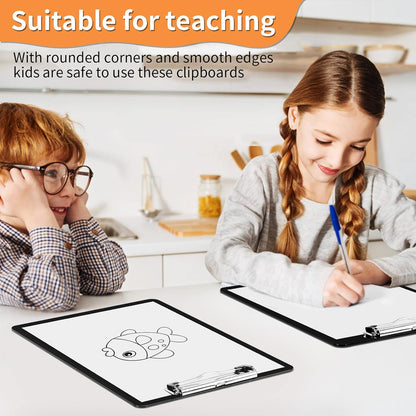 Black Clipboards, PANDRI 6 Pack Plastic Black Clipboards with Low Profile Clip 12.5 x 9 Standard Letter Size Clipboard for classrooms Office