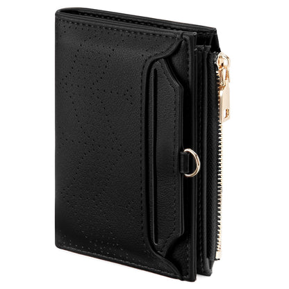 FALAN MULE Small Wallet Women RFID Blocking Bifold Compact Card Holder Vegan Leather Wallet for Women with ID Window