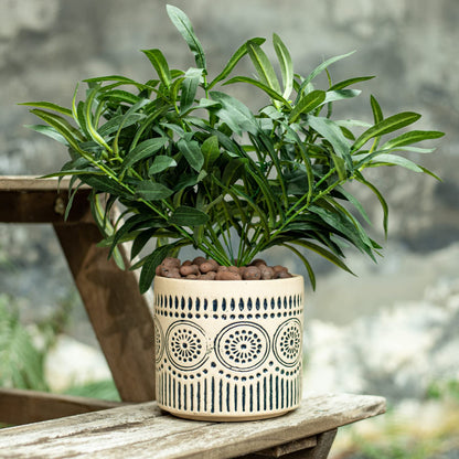 Chonsun Ceramic Planter 4 Inch Plant Pots Indoor Outdoor Succulent Plant Pot Flower Pots Mid-Century Planter Ceramic Pot
