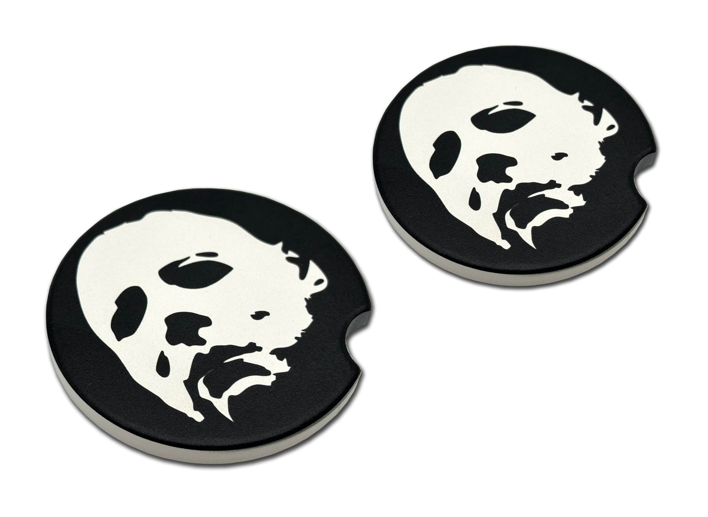 Elektroplate Officially Licensed Michael Myers Halloween Automotive Ceramic Coasters (2.6" Diameter) | Universal Fit for All Cars, Trucks, SUVs, and More | Absorbent Non-Slip Durable | Set of 2