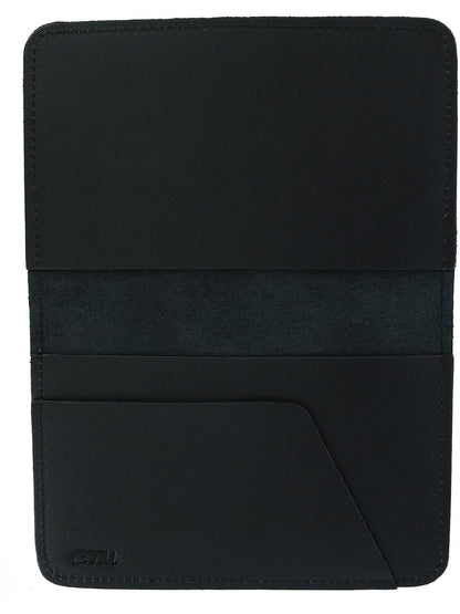 CTM Leather Top Stub Checkbook Cover Wallet, Black