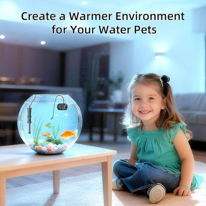 HiTauing Aquarium Heater 25W/50W/100W/200W/300W, Adjustable Knob Fish Tank Heater with Digital Thermometer, Submersible Betta/Turtle Tank Heater for Freshwater and Saltwater Tanks