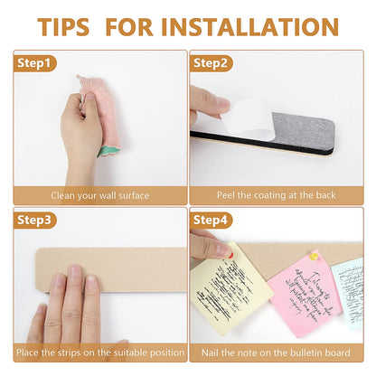 5 Pack Camel Felt Pin Board Bar Strips Bulletin Board Bundle with 5 Pack Multi-Color Felt Pin Board Bar Strips Bulletin Board