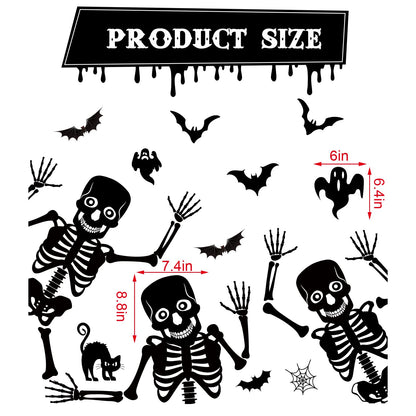 JarThenaAMCS 27Pcs Halloween Garage Decoration Magnet Dancing Skeleton Ghost Refrigerator Decals Black Magnetic Stickers for Party Home Door Car Dishwasher Decor