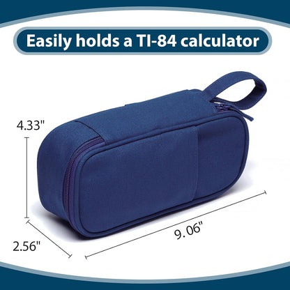 Pencil Case Pouch Box Bag School Supplies Girls Boys Kids, Cute Preppy Stuff Large Big Capacity Aesthetic Pen Organizer, Back to College Stationary, Midnight Blue, Heavy Duty Canvas, 1800ml