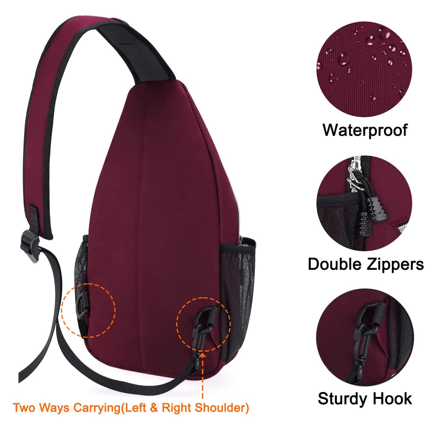 MOSISO Sling Backpack, Multipurpose Crossbody Shoulder Bag Travel Hiking Daypack