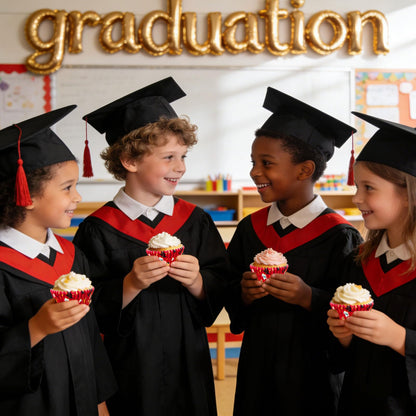 JarThenaAMCS 300Pcs Graduation Cupcake Liners 2026 Congrats Grad Paper Baking Cups Red Black Gold Standard Muffin Cupcake Wrappers for College High School Party Supplies Table Decor