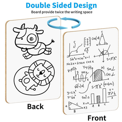OSIMIG 26 Pack Small White Board Dry Erase, Mini Dry Erase Board 9" x12”, Double Sided Personal Whiteboards with 26 Erasers, White Boards for Students Teachers School Supplies