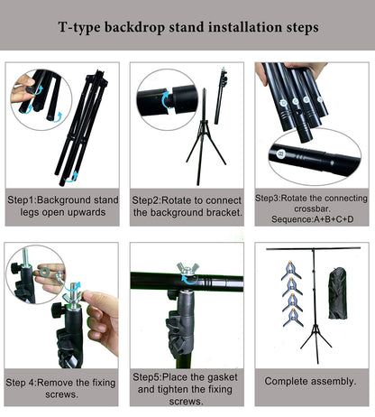5x6.5ft Portable Backdrop Kit with Stand - Includes Carry Bag & Clamps, Foldable Green ScreenBackground for Streaming, Video Recording, Zoom Meetings, Photography