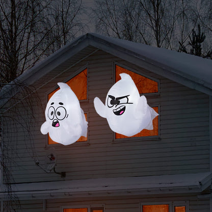 Joiedomi 2 Pack Halloween Inflatable Window Ghost with Build-in LED, 2.6 FT Tall Blow Up Inflatable Scary Flying Ghost Broke Out from Window for Halloween Outdoor, Yard, Garden, Lawn Decoration