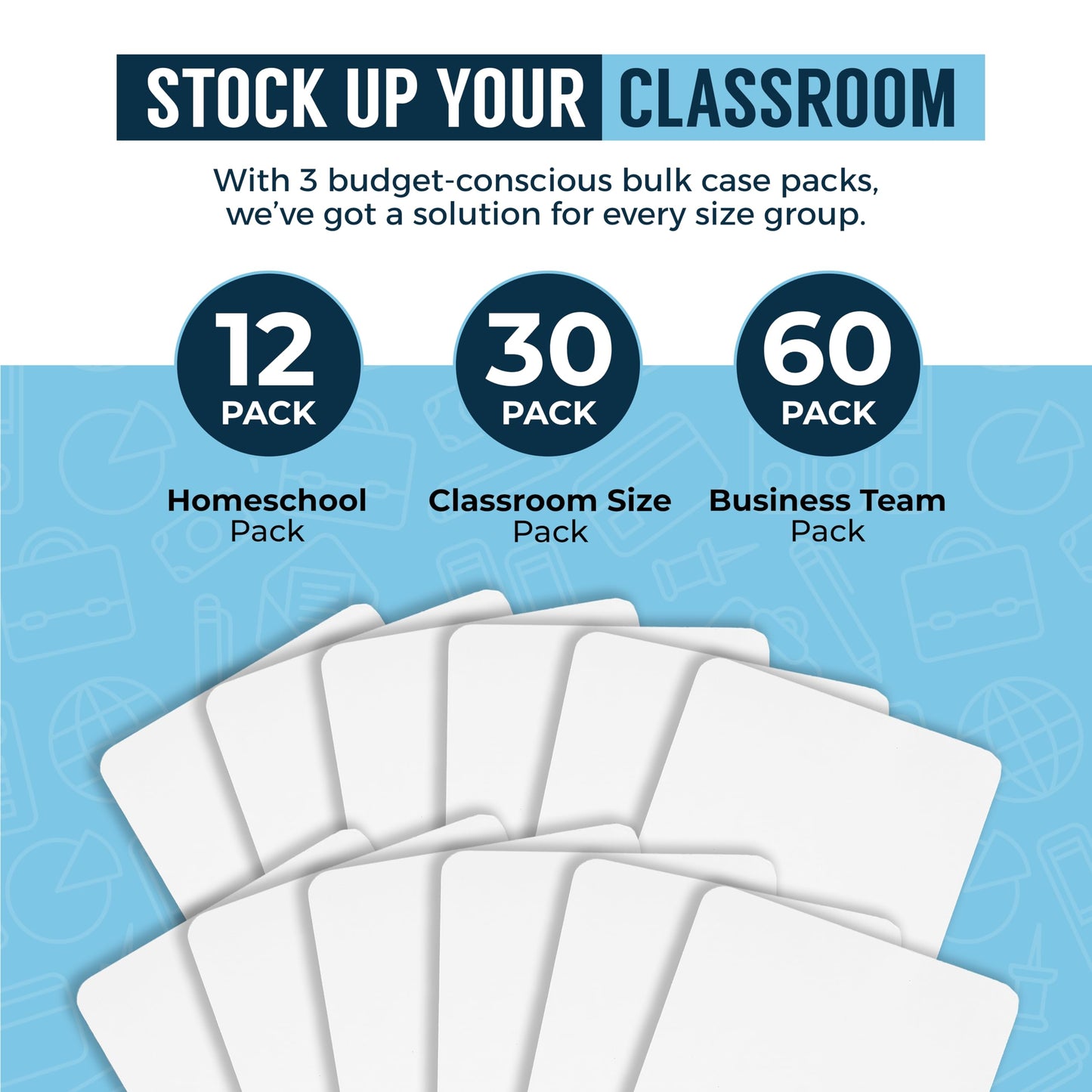 Dry Erase Boards [30pc Double Sided] Lapboards with ClearWipe Coating! Small White Boards - 9" x 12" Mini White Boards for Students, Classroom Teacher Supplies
