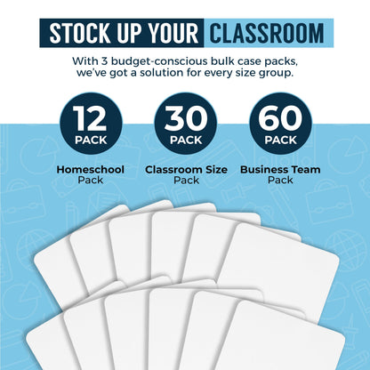 Dry Erase Boards [30pc Double Sided] Lapboards with ClearWipe Coating! Small White Boards - 9" x 12" Mini White Boards for Students, Classroom Teacher Supplies