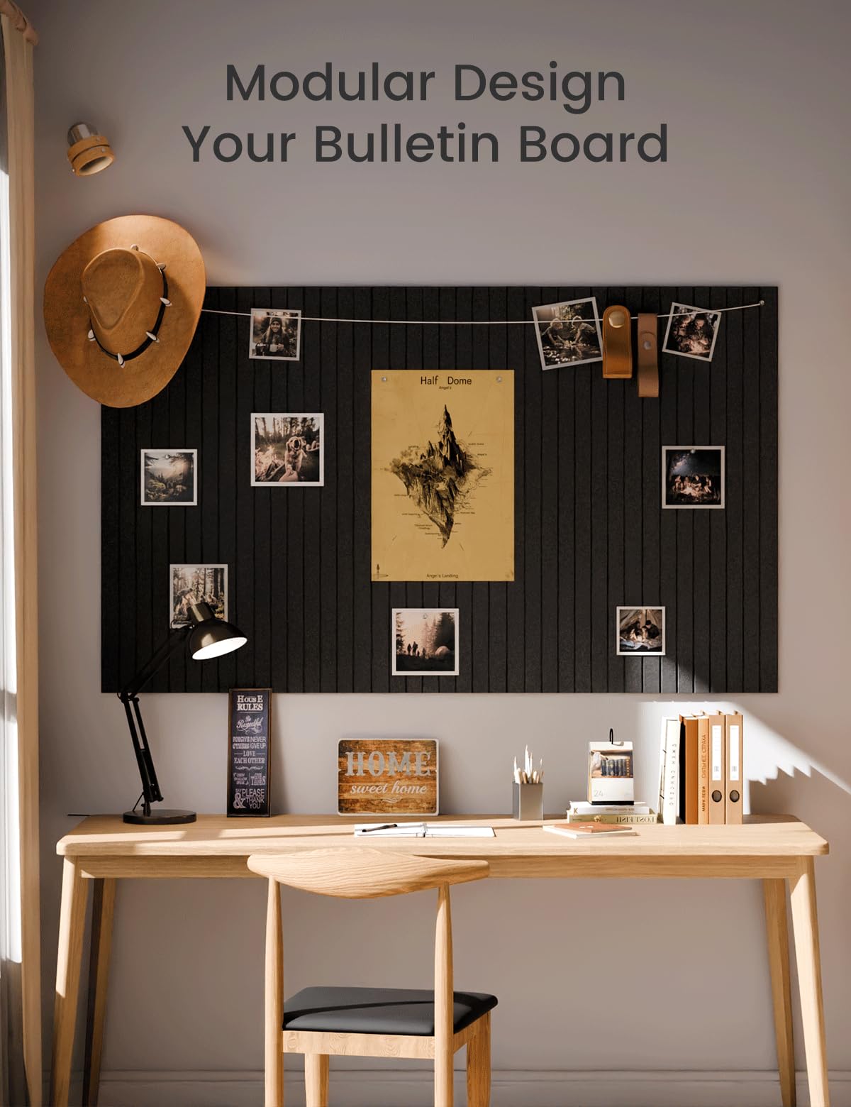 Fluxynara Large Felt Bulletin Board 48" X 36" Large Cork Board Alternative-12 Pack with 70 Safe Removable Adhesive Tabs, Cork Boards for Walls Cork Board for Home Office Classroom Pin Board (Black)