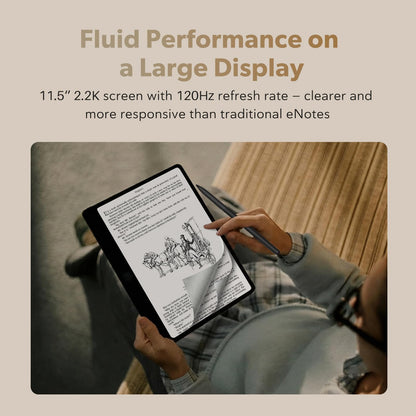 TCL Note A1 NXTPAPER Paper Tablet, Digital Notebook with Pen & Flip Case, 11.5” 2.2K 120Hz Paper-Like Display, 8GB+256GB, AI Tools, 8000mAh Battery, Android 15, Tablet for Work, Study & Creativity