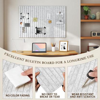 JBER Large Felt Bulletin Board 36" x 24" - 6 Pack Felt Wall Tiles, Cork Board Alternative to Use in Office & Home Decor, Classroom Decor, Vision Board to Display Your Photos(Silver Gray)