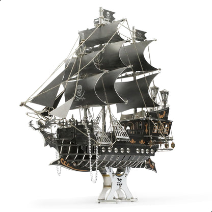 kolotesame Pirate Ship 3D Metal Puzzle Model for Adults - DIY Immersive Challenging Building Kit with Tool, 3D Puzzle Sailing Ship Model, Gift for Men or Desk Decor