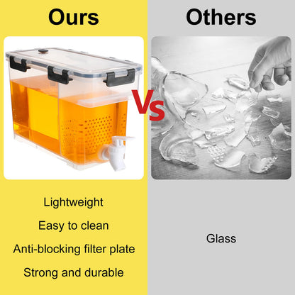 3 Pcs Plastic Drink Fridge Dispenser with Spigot, Clear Beverage Dispensers for Parties with Handle and Daily Use, Juice Milk, Tea, Containers Drink Dispenser with Lids for Fridge Water Dispensers