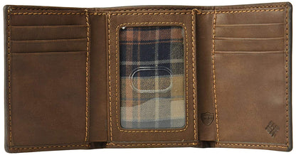 Columbia Men's RFID Genuine Leather Trifold Wallet With ID Window, Credit Card Pockets