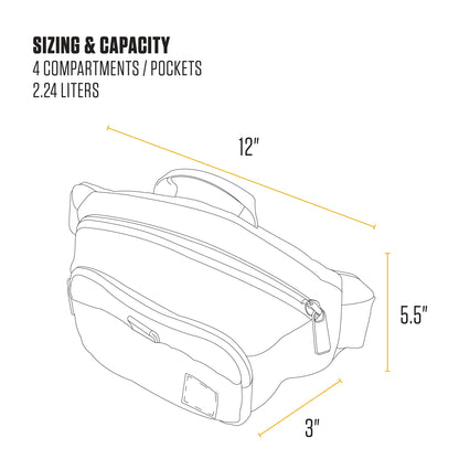 Carhartt Classic Adjustable Sling Bag, Durable, 600-Denier Water Resistant Hip Pack, Essential Waist Pack (Carhartt Brown)