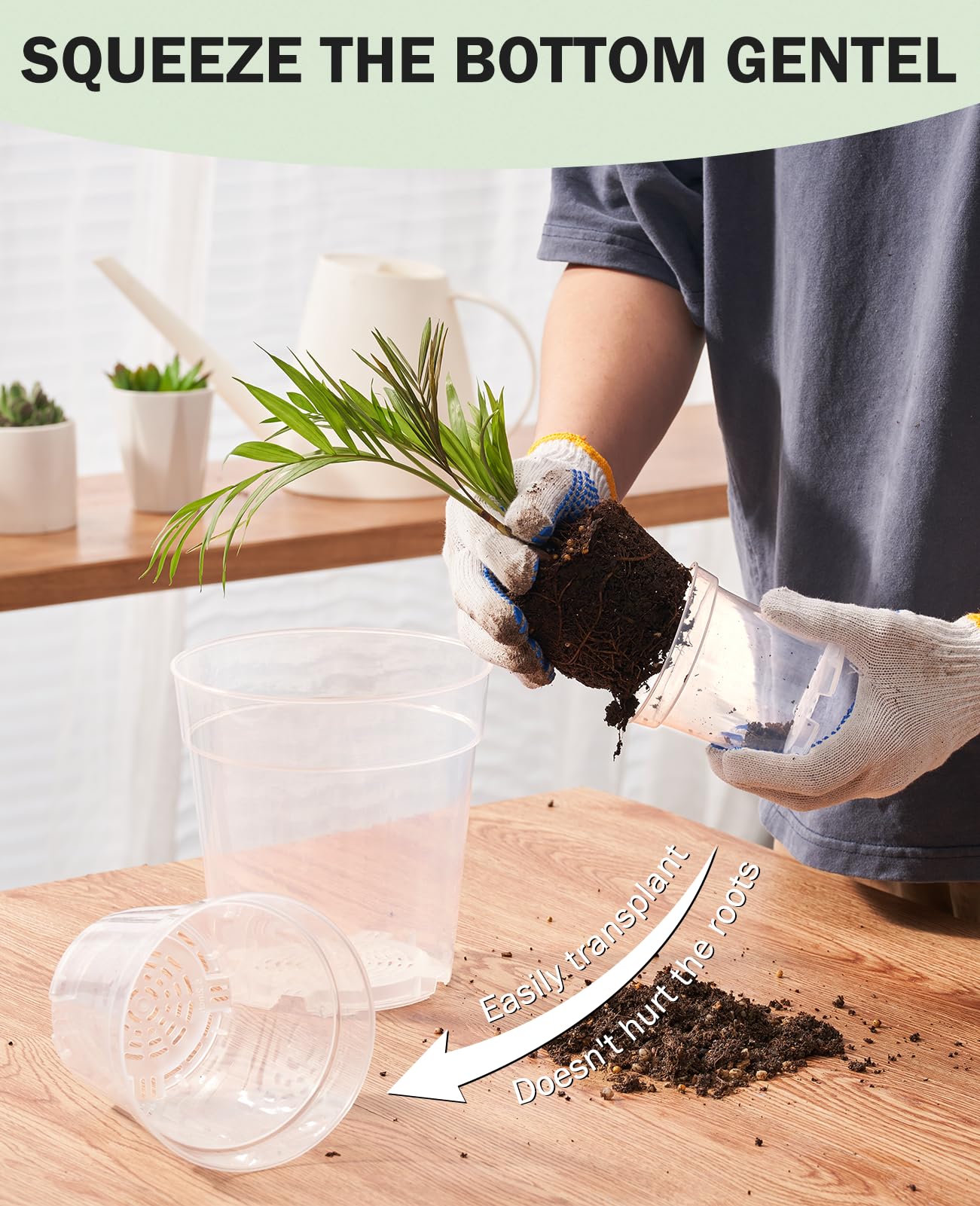 homenote Nursery Pots 30 Pack,3/4/5 Inch Plant Pot for Planting, Clear Nursery Pots for Plant,Plastic Seedling with Drainage Holes Seed Starter Flower High Transparency 20 Labels Excellent Hardness