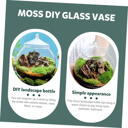 1Set Micro Landscape Bottle for DIY Terrarium Crafts Glass Eco Bottle with Style Lid Indoor Home Decor Creative Plant Display for Moss Miniature