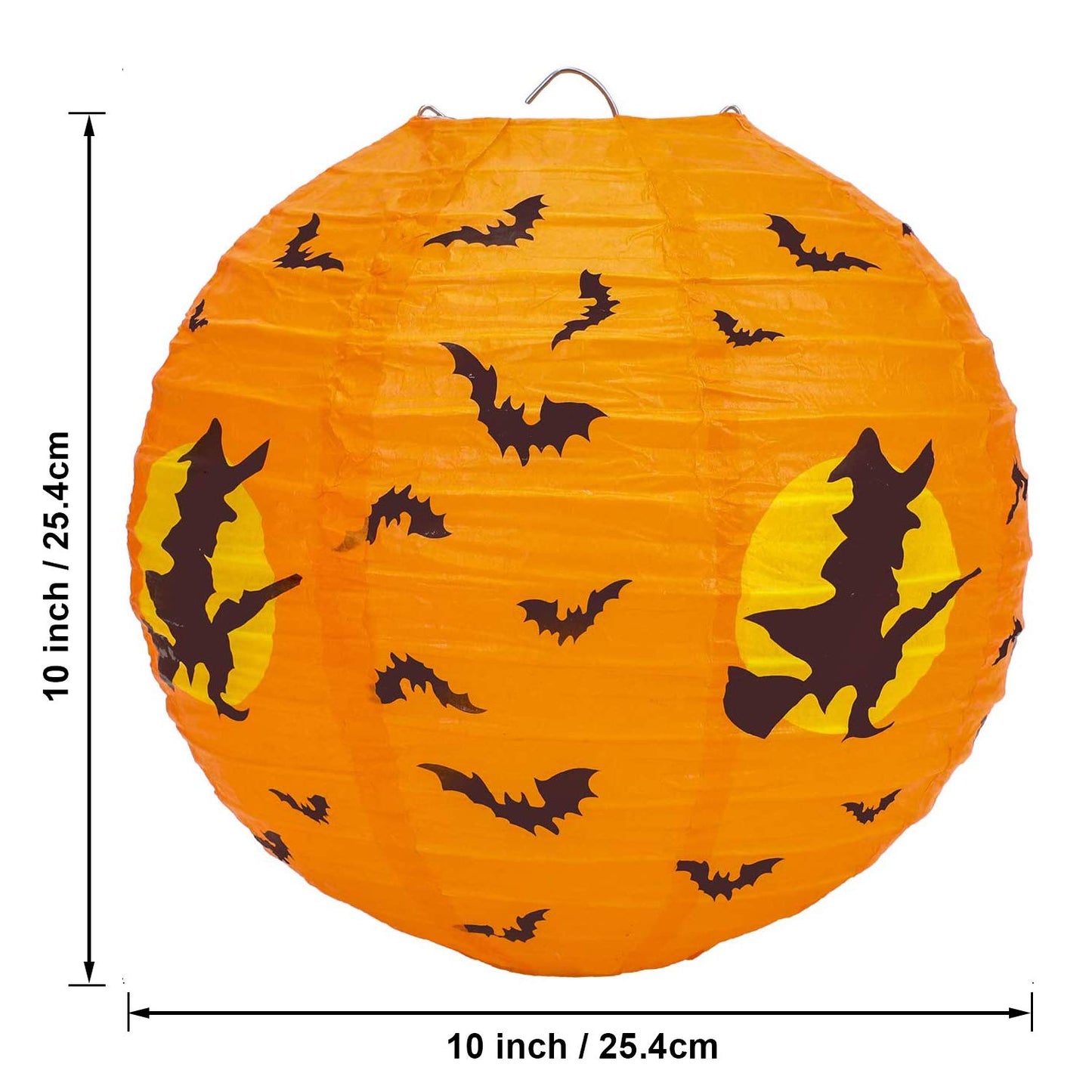 10PCS Halloween Paper Lanterns, Hanging Jack-O'-Lantern Spider Skeleton Pumpkin for Halloween Party Decor, Indoor & Outdoor Spooky Home Decor - 10 Inches