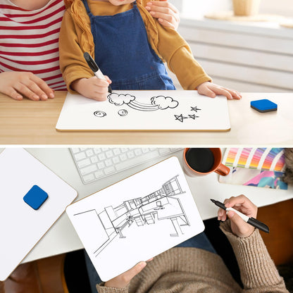 MaxGear Small White Board Dry Erase Boards 6 Pack, 9" x 12" Mini Whiteboard for Students School, Portable White Boards Mini Lapboards Including 6 Mini Dry Erase Erasers and 6 Markers