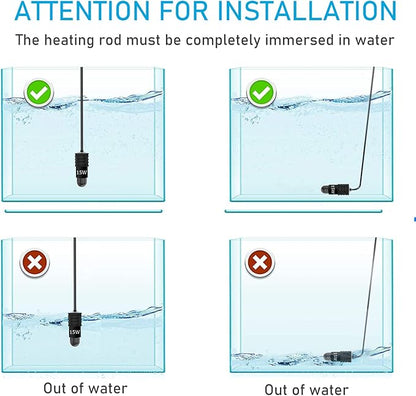 YukiHalu USB Powered Aquarium Heater, 10W Adjustable Mini Fish Tank Heater with External Temperature Controller, LED Display, Used for 0.5-1 Gallon Tank (10W USB Adapter)