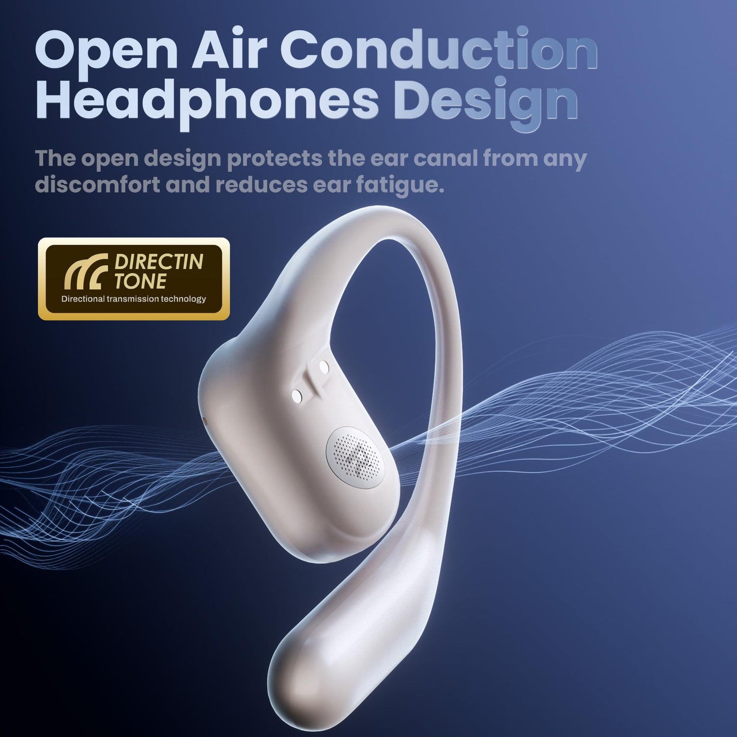 2026 Upgraded Open Ear Headphones,Over Ear Earbuds with Ergonomic Earhook,Bluetooth Headphones 6.0 with Smart Digital Display,80H Playtime,IPX7 Waterproof,Touch Control Operate Fit Cycling (White)
