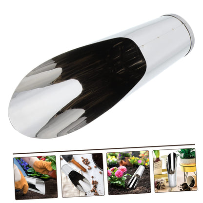JOINPAYA Stainless Steel Bonsai Soil Scoop Bucket Garden Shovel for Transplanting Flowers Vegetables Seedlings Precise Soil Placement Tool for Potting and Gardening Easy to Use Handheld