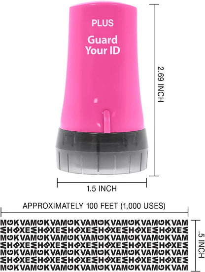 Guard Your ID Advanced 2.0 Rollers Identity Privacy Marker for Blocking Out Address, Private, Prescription Information (Regular 3-Pack, Pink)